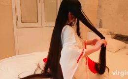 スーパーロングヘア巫女みつあみ　最後の髪フェチ性奉納